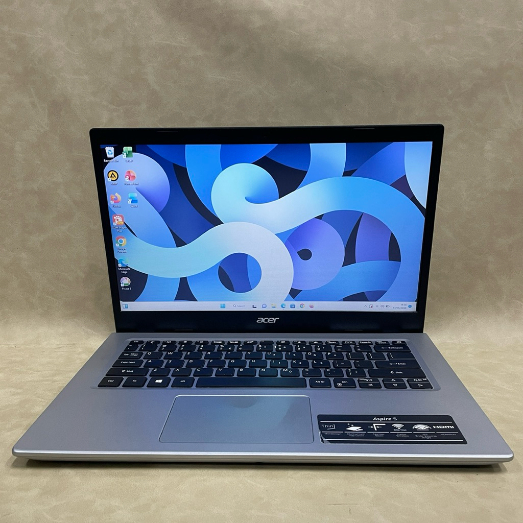 Laptop second Acer Aspire 5 intel i3-1115G4 RAM 8 GB/SSD 512 GB 14”display slim mulus nominus murah