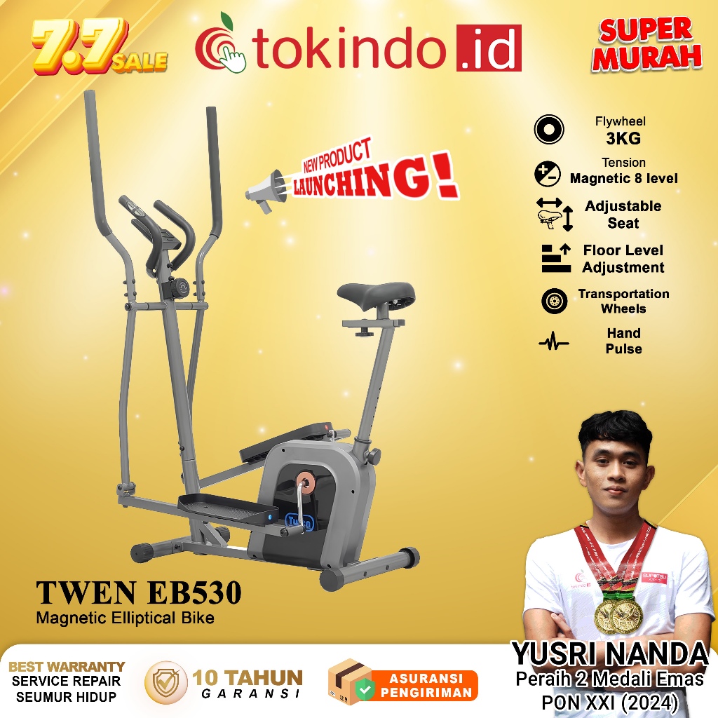 TWEN EB530 Alat Fitness Elliptical Crosstrainer Magnetic Elliptical Bike