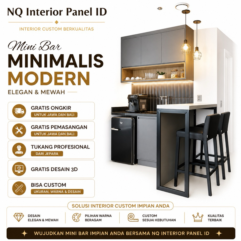 Kitchen Set Minimalis Modern Mini Bar Custom Premium Desain Mewah
