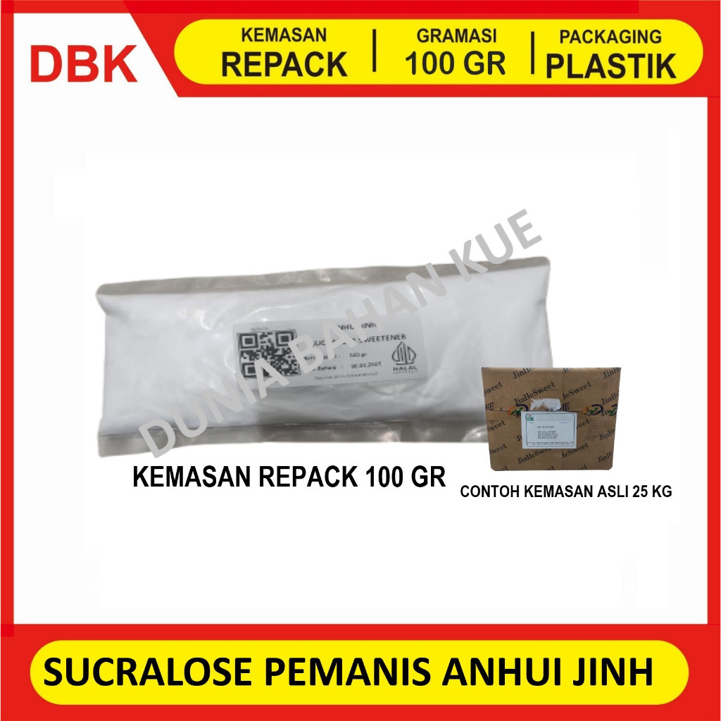 SUCRALOSE POWDER PEMANIS 600X GULA SUKRALOS SWEETENER ANHUI JINHE - REPACK 100 GR