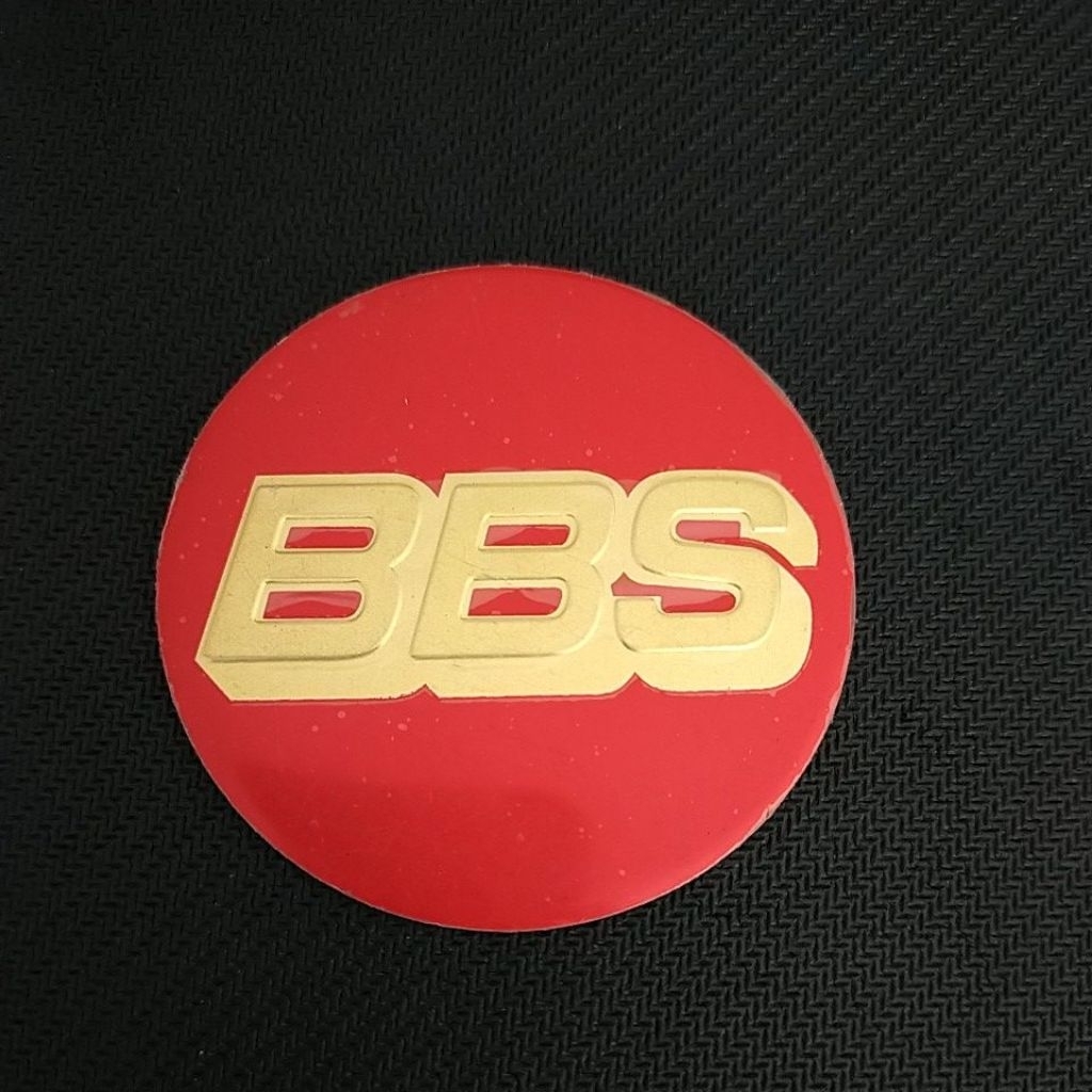 Emblem Stiker Dop Velg BBS Merah Gold Stiker Timbul logo BBS 6,2 cm dop Velg Mobil Kuat Anti Luntur 