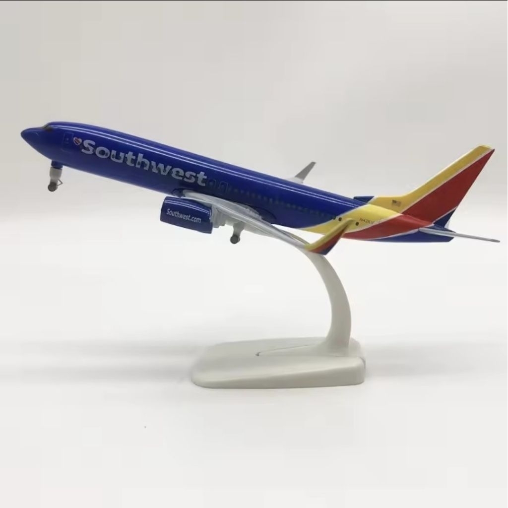 20CM SOUTHWEST B737 / 737 MINIATUR PESAWAT DIECAST BESI METAL PAJANGAN DISPLAY