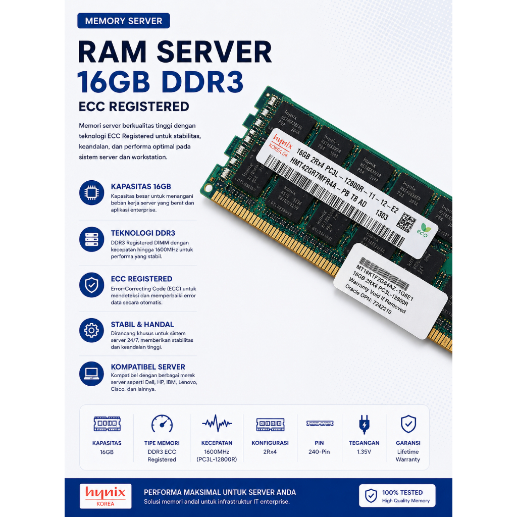 RAM Server 16GB DDR3 ECC Registered