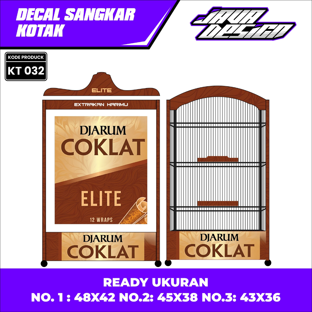 Stiker Sangkar Kotak Decal Sangkar Burung Model Terbaru Motif Djarum Coklat