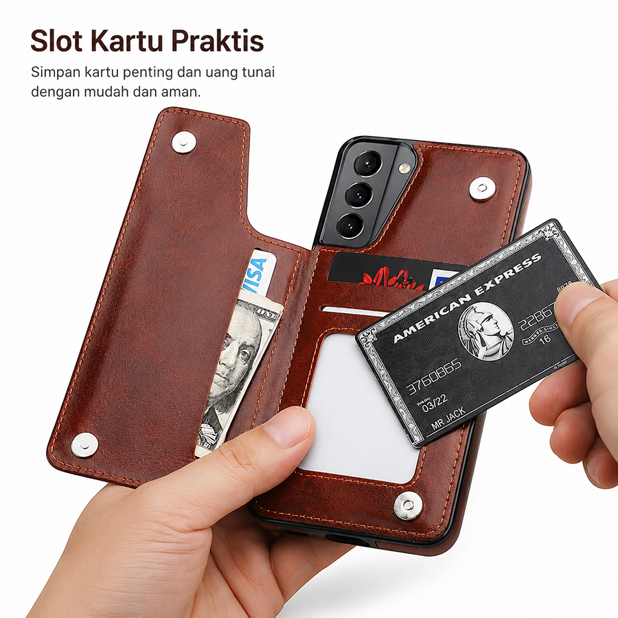 Casing Samsung S20 Ultra S20 Plus S21 Ultra S21 Plus S22 Ultra S22 Plus Casing Hp Flip Card Slot