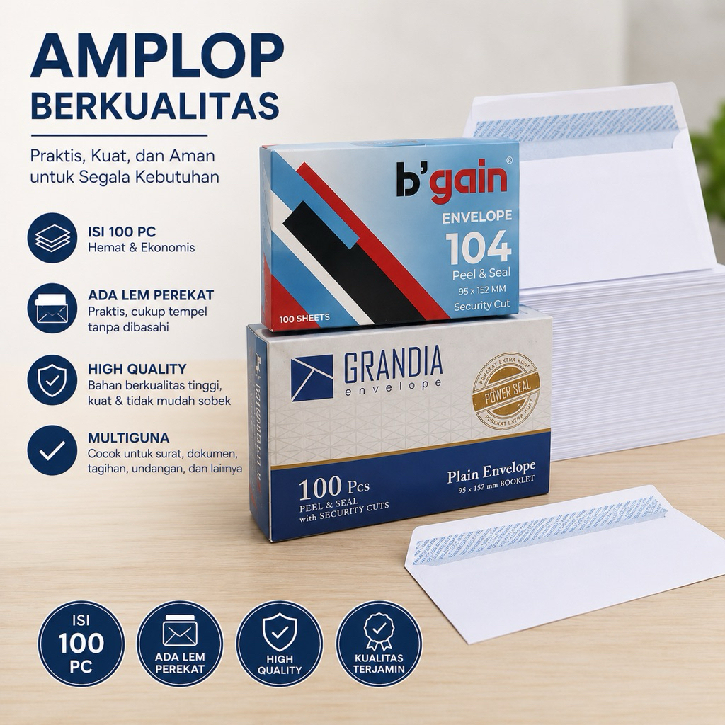 GRANDIA/BGAIN--AMPLOP GRANDIA/BGAIN 100pc LEM ukuran SEDANG
