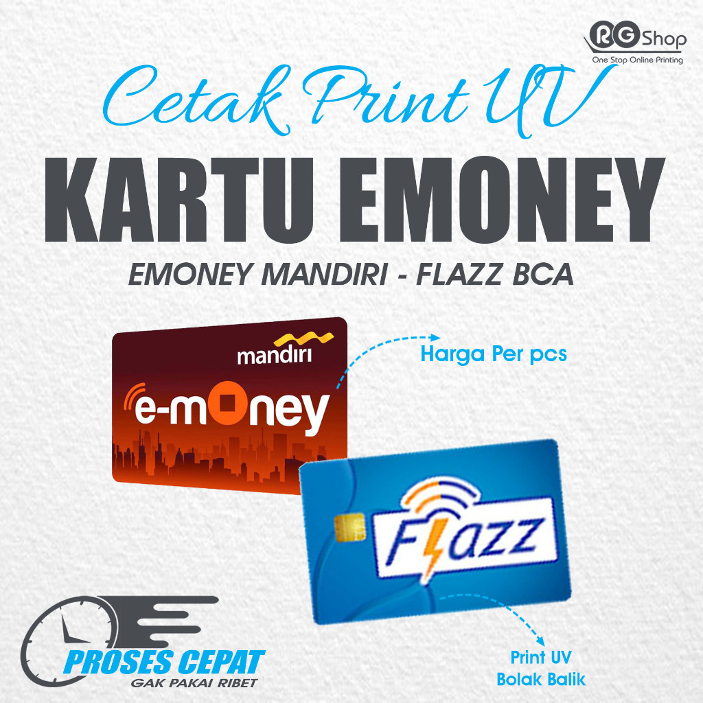 CETAK PRINT KARTU EMONEY MANDIRI FLAZZ BCA