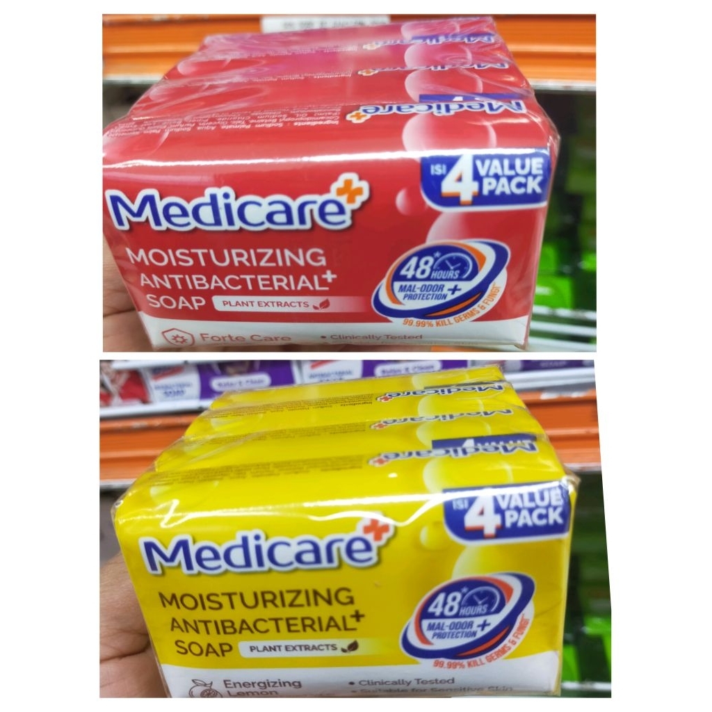 (PAKET 4 PCS) Sabun MEDICARE ANTIBACTERIAL SOAP Kemasan 60g (BANDED)