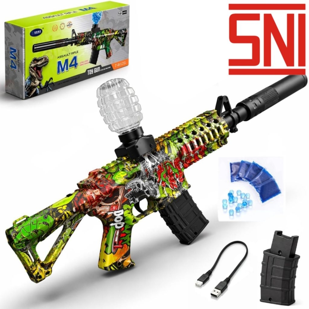 Mainan Pistol Senapan Tembakan Water Gel Blaster Ball Elektrik M4 MP5 M416 AK47 Baterai Cas 7.4 V