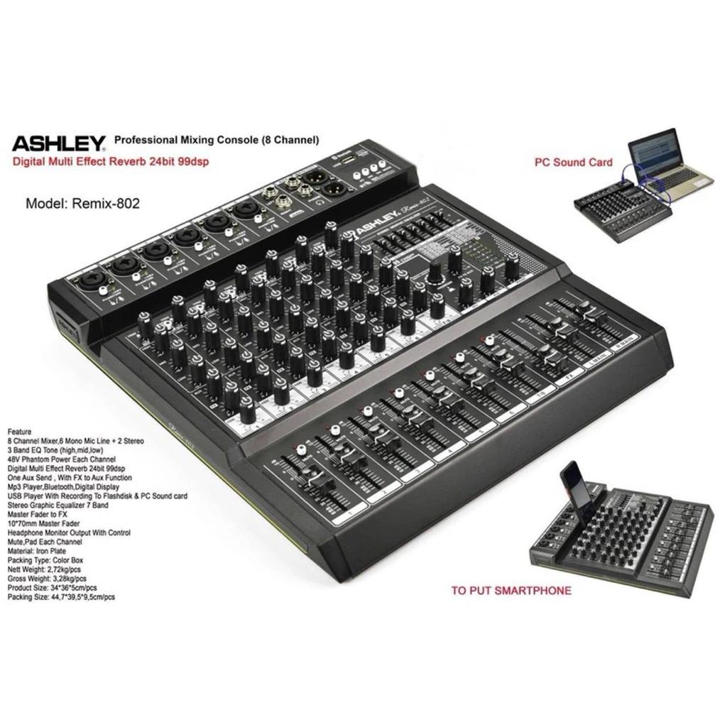 MIXER ASHLEY REMIX802 MIXER ASHLEY 8 CHANNEL ORIGINAL