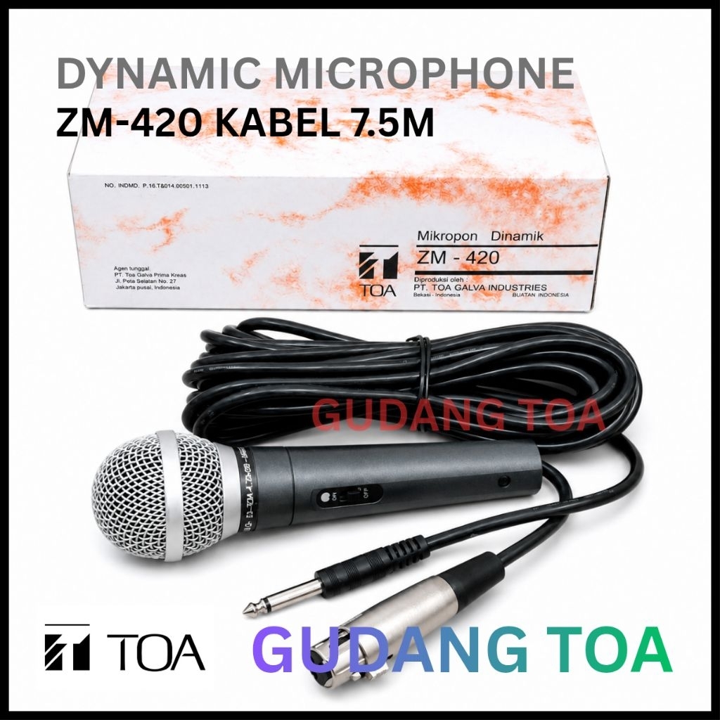ZM-420 DYNAMIC MICROPHONE TOA ZM-420 MIKROFON ZM 420 MIC TOA ORIGINAL