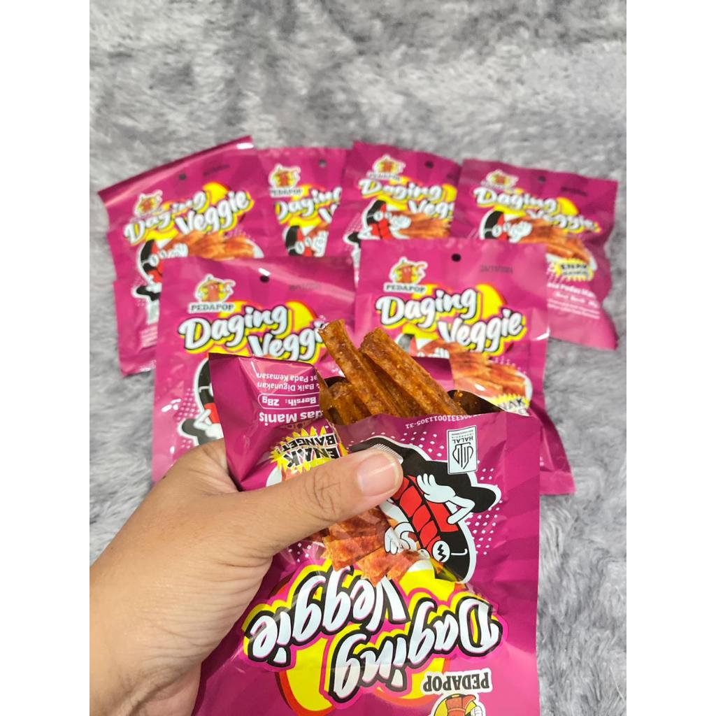 Pedapop Latiao Daging Veggie | Halal | Pedas Manis 28gram | Wulama