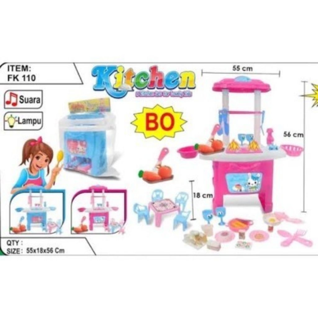 Mainan Masakan Kitchen set Nyala FK 112 || Mainan Edukasi