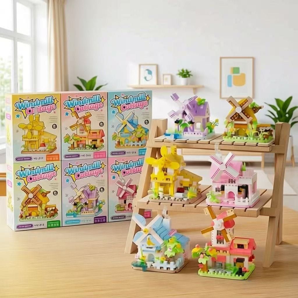 LittleTree - Biqi Kingdom Mainan Brick Rumah Kincir Angin