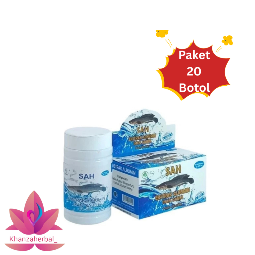 Paket Hemat 20 Botol Sah Albumin | Ekstrak Ikan Gabus | Kapsul Sah Albumin Original