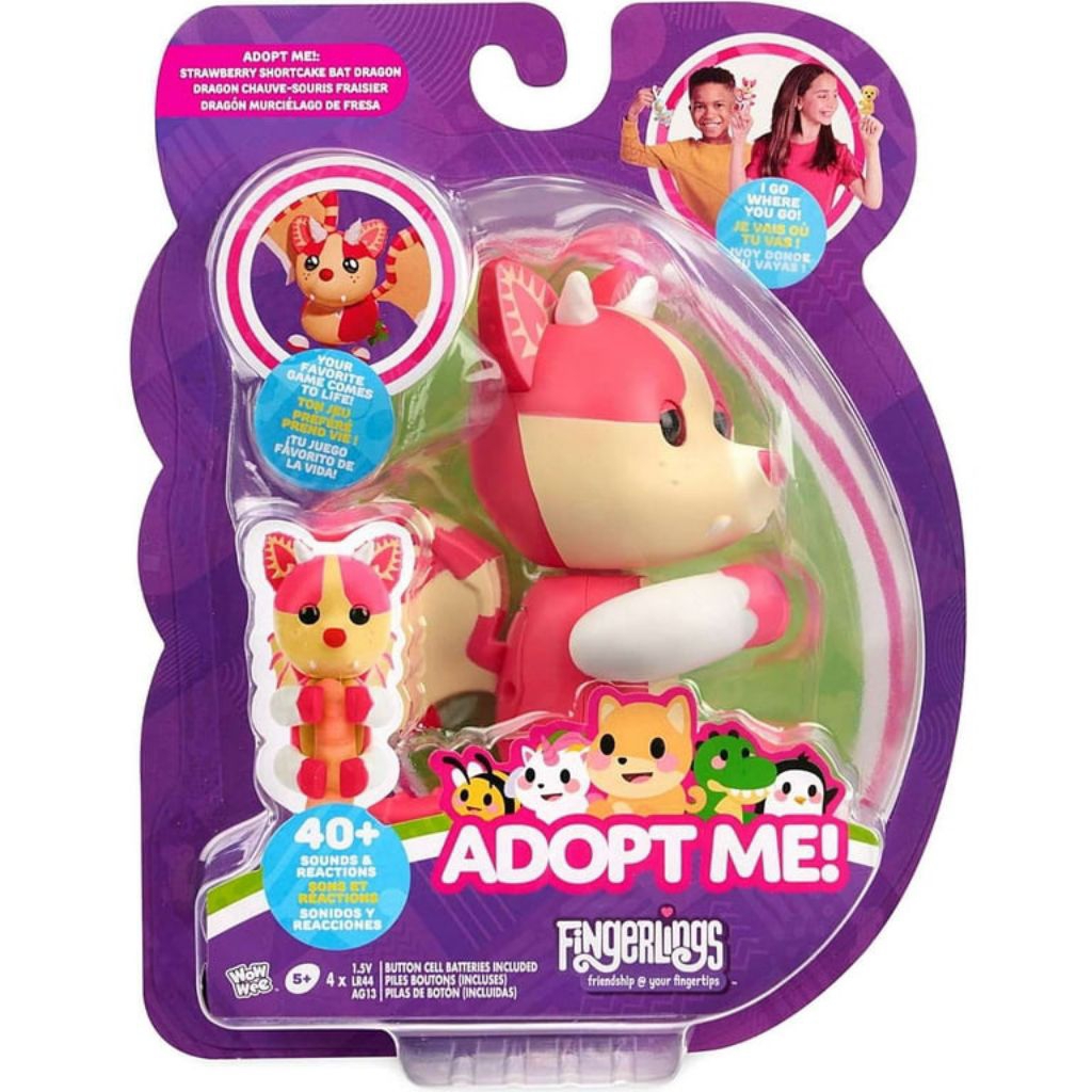 Adopt Me Fingerlings Strawberry Shortcake Bat Dragon ORIGINAL Product LA Toys
