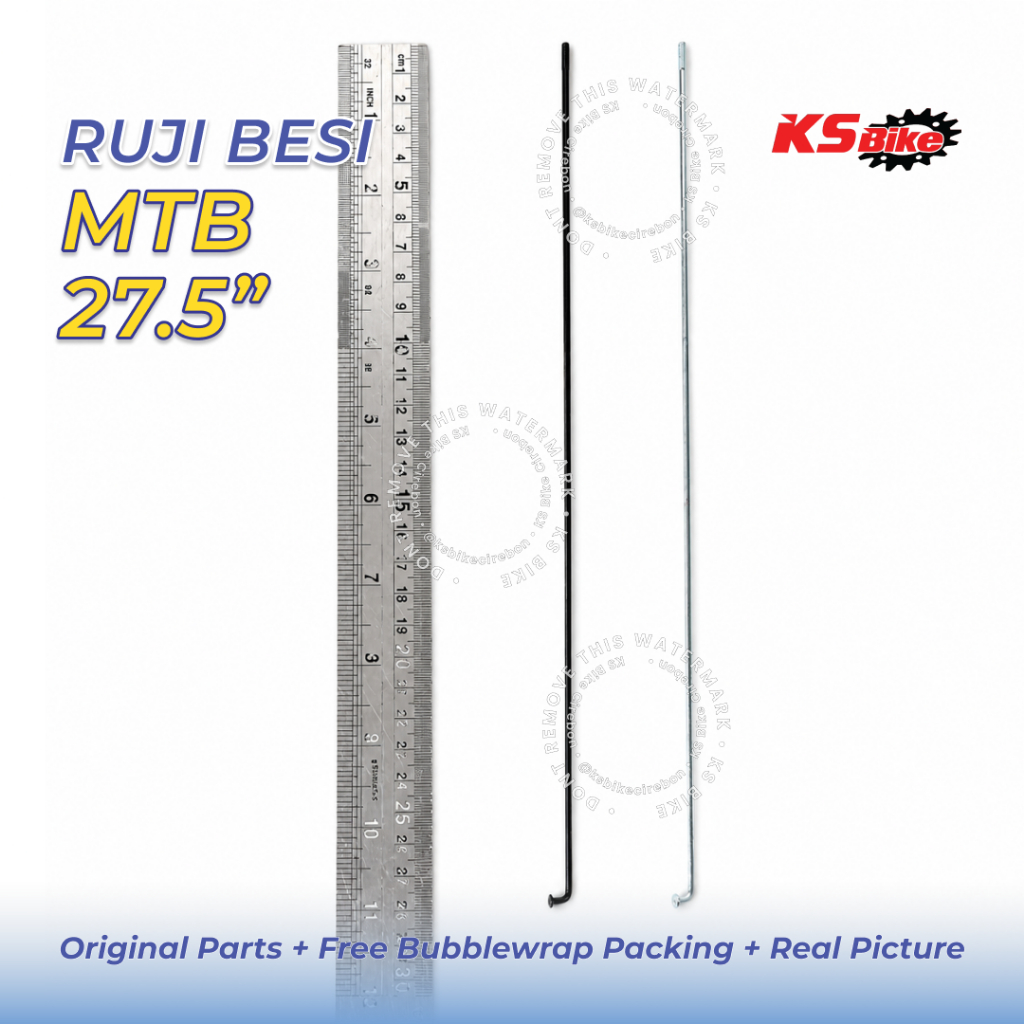 Ruji Sepeda 272 Hitam Silver Jari Jari Sepeda 27.5 Inch Besi Include Nipple MTB XC Trail Ruji 27.2cm