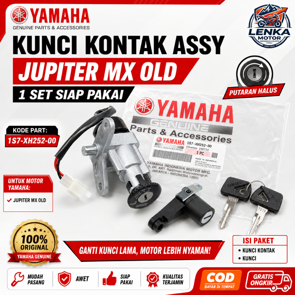 Kunci Kontak Assy Yamaha Jupiter MX Old 1S7-XH252-00 Main Switch Kunci Motor Jupiter MX Lama Lenka M