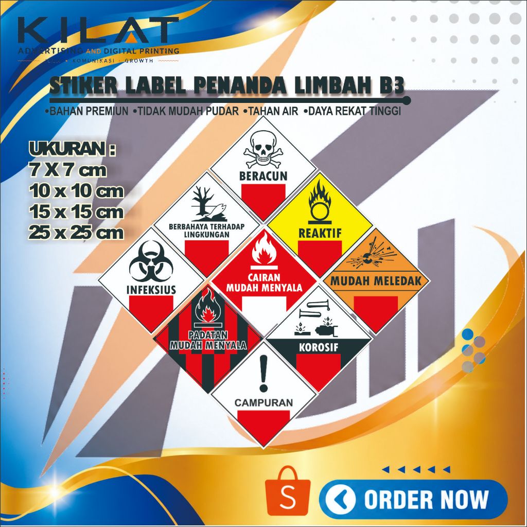 STIKER SIGN LIMBAH | STIKER LABEL LIMBAH B3