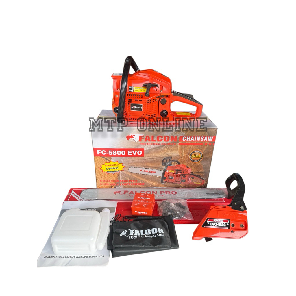 Mesin Chainsaw Falcon Pro Evo 5800 22inch Senso Falcon Evo 5800