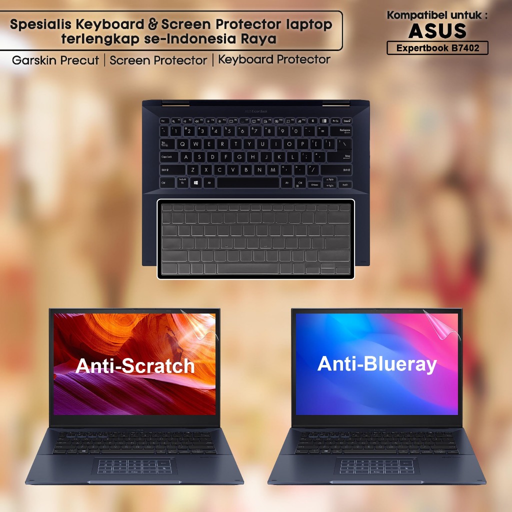 Screen Protector Anti Gores Cover Garskin Laptop Precut Custom Fit Kompatibel untuk Asus ExpertBook 