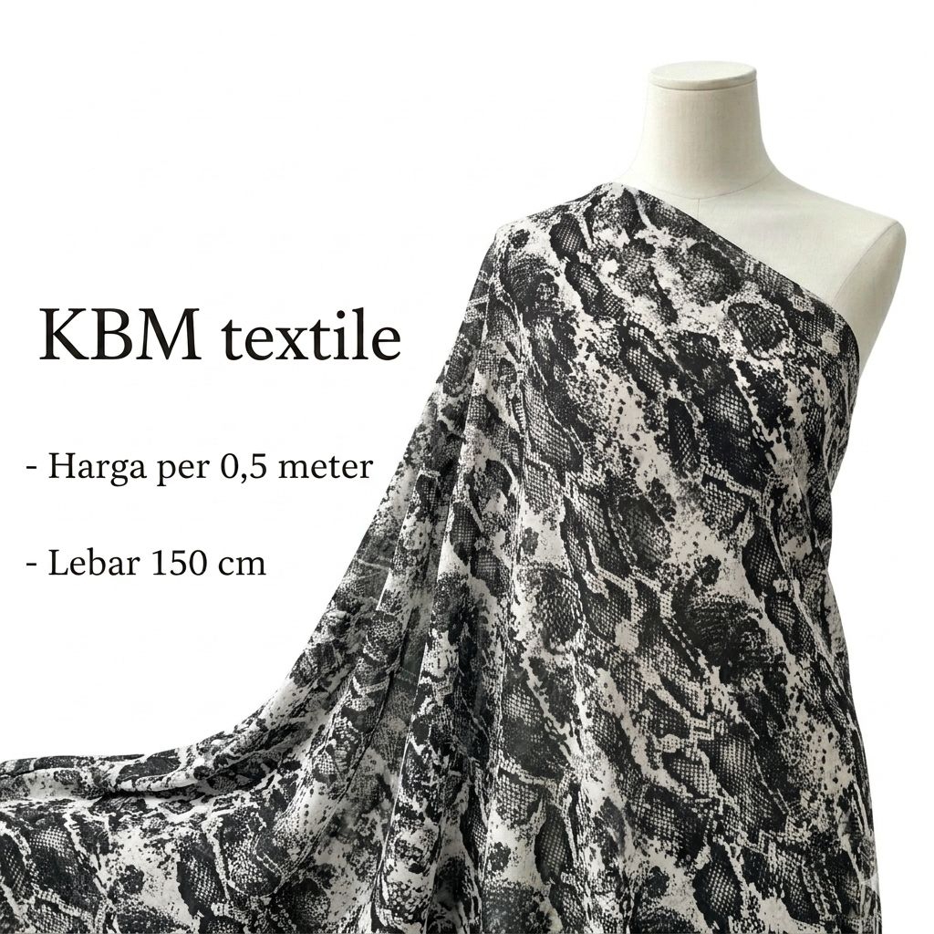 Kain Satin Motif Kulit Ular – Bahan Licin & Mengkilap, Cocok Fashion Unik & Stylish” Lq