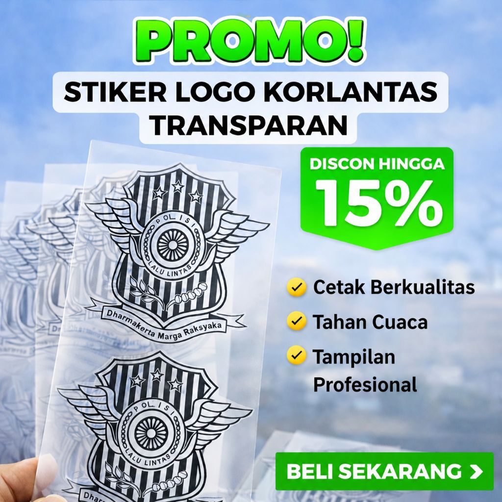 (Siap Kirim) Stiker Logo Korlantas, Stiker Logo Korlantas Transparan, Stiker Logo Korlantas Premium,