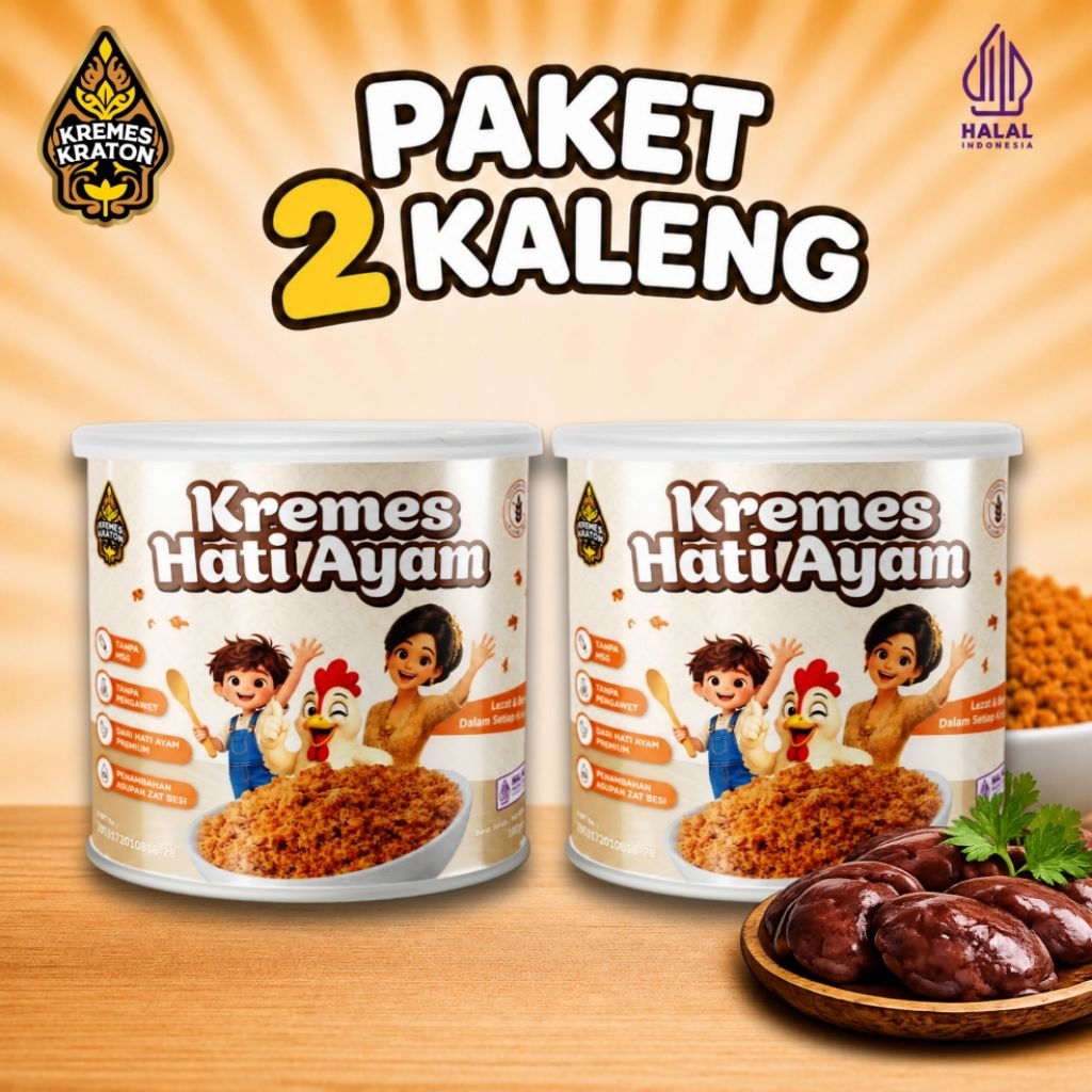 Kremes Kraton - [PAKET 2 KALENG] Kremes Hati Ayam Premium 100g | Topping MPASI & Anak GTM | Tanpa MS
