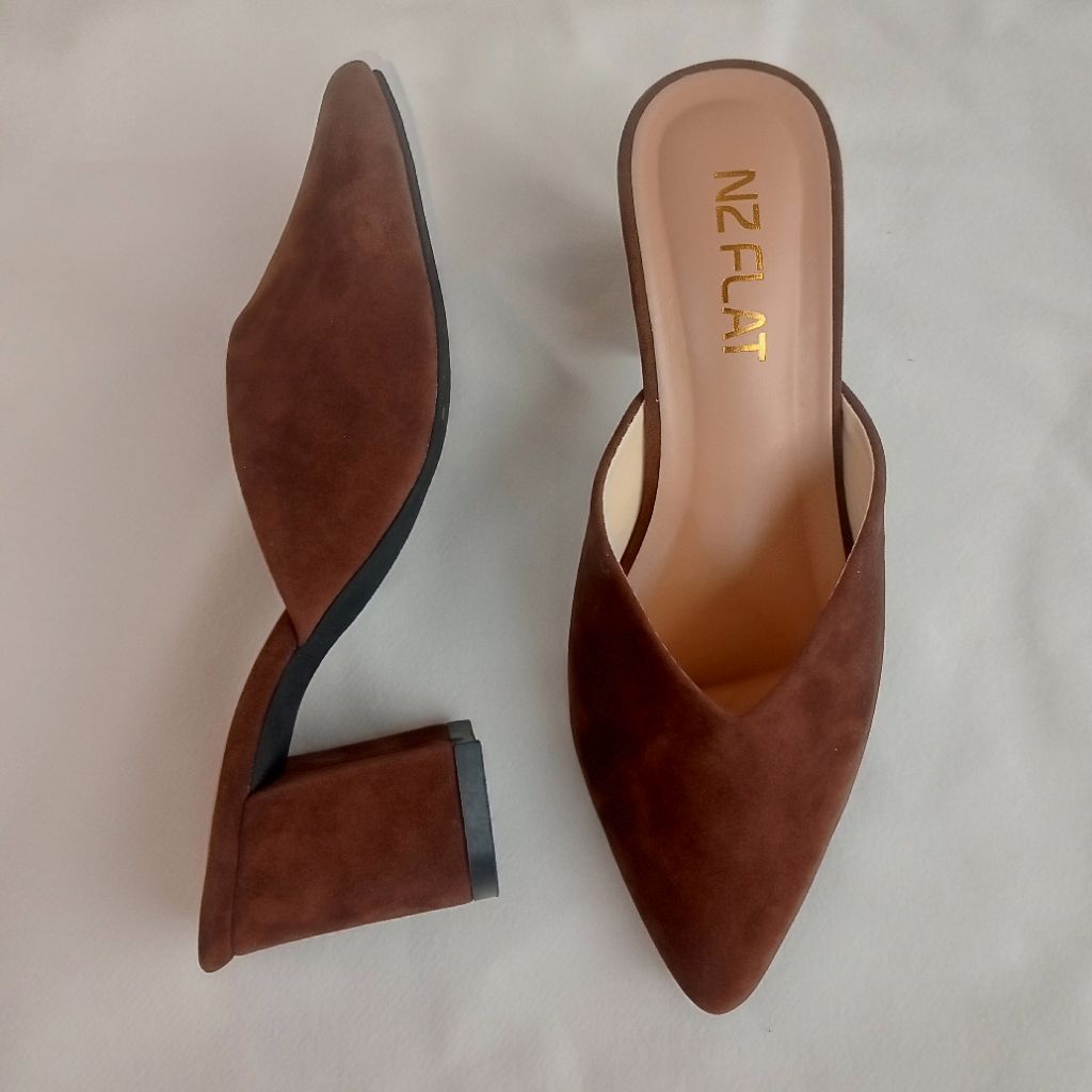 Heels bludru pesta wanita 7Cm