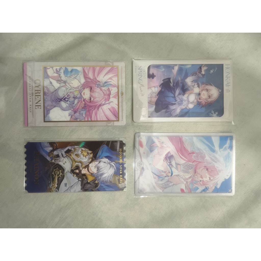HSR PHAINON LASER TICKET, MARCH 7TH POLAROID, CYRENE CARD SET, EVANESCIA PVC CARD