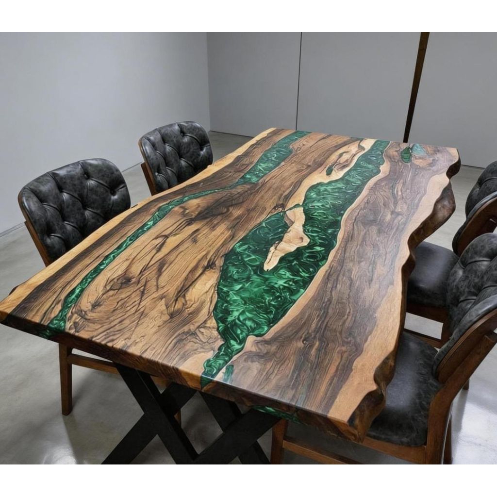 Meja Kayu Kombinasi Resin 145 x 65 cm - Furniture