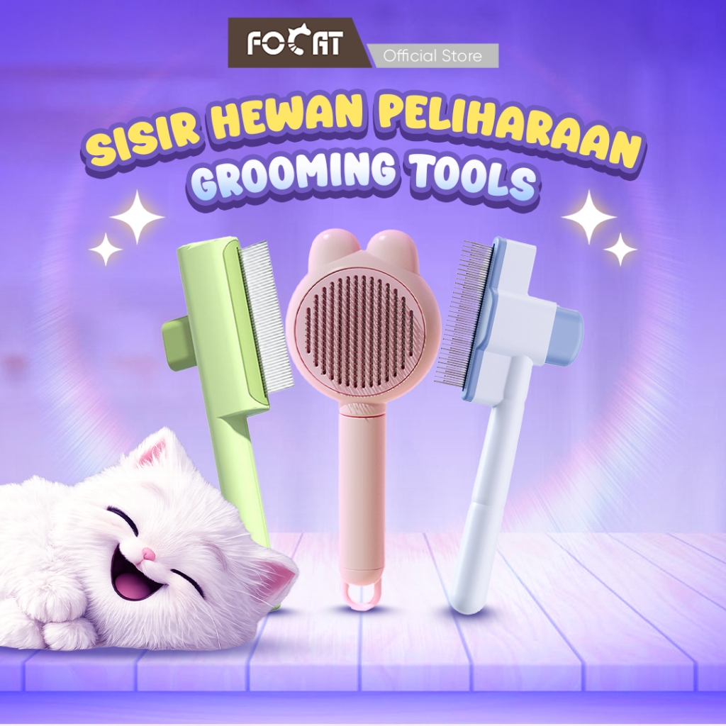 FOCAT Sisir Grooming Kucing Anjing F15/F42/F14/Pet Grooming Brush Sisir Bulu Hewan