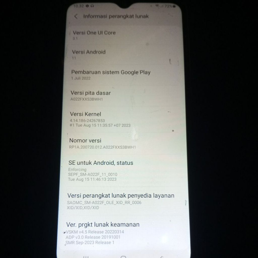 mesin samsung a02(3/32) normal