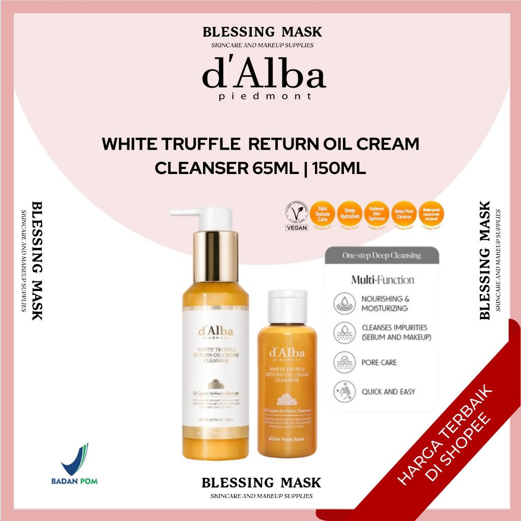 D'Alba White Truffle Return Oil Cream Cleanser - 65mL | 150mL | Dalba
