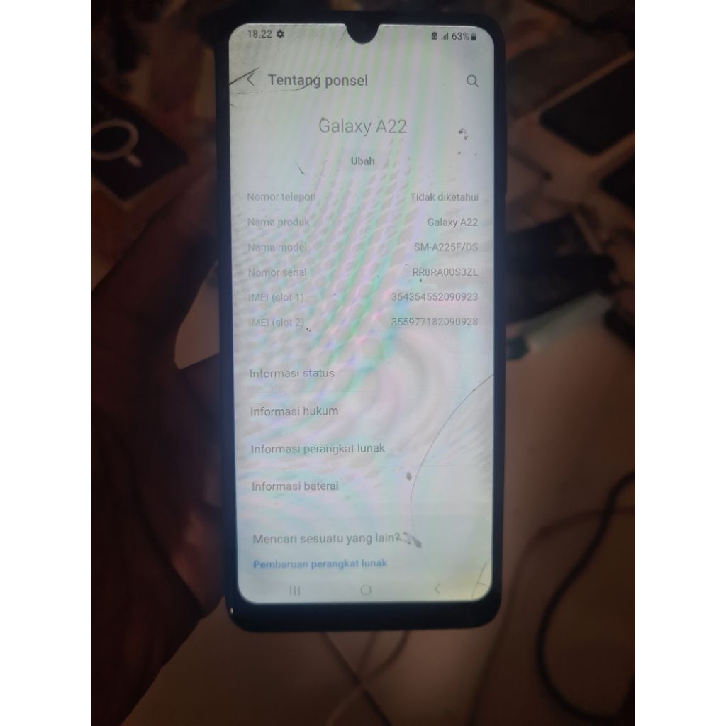 Mesin samsung A22 ori copotan normal