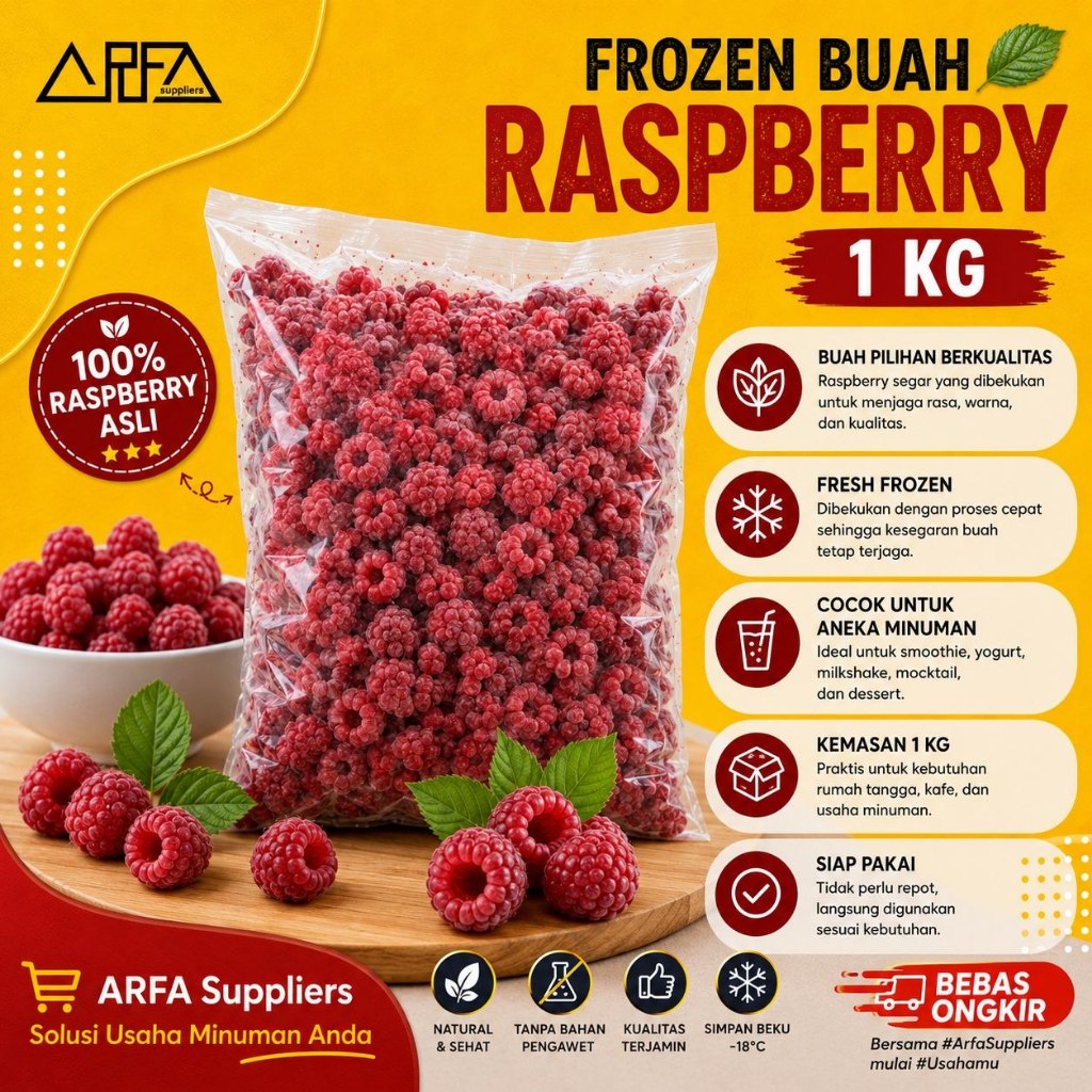 1kg Frozen Buah Raspberry