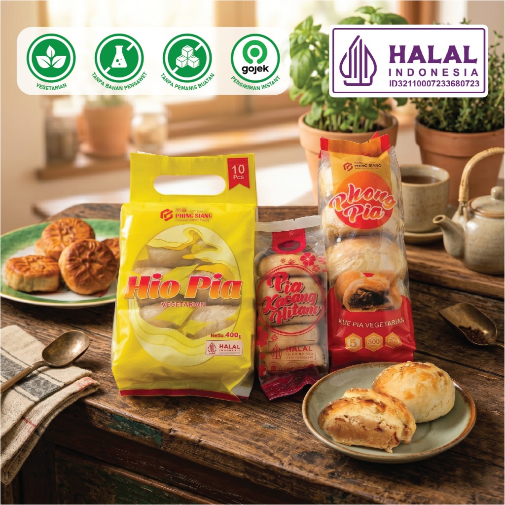 Paket Pia Vegetarian PHING SIANG Pia Kacang Hitam, Phong Pia, Hio Pia
