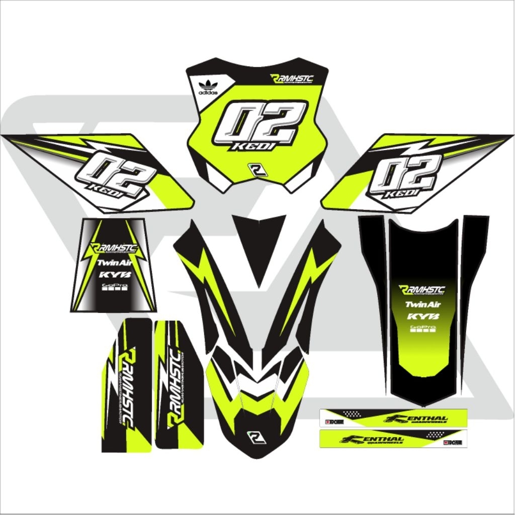 decal motor ojek gabah hitam hijau