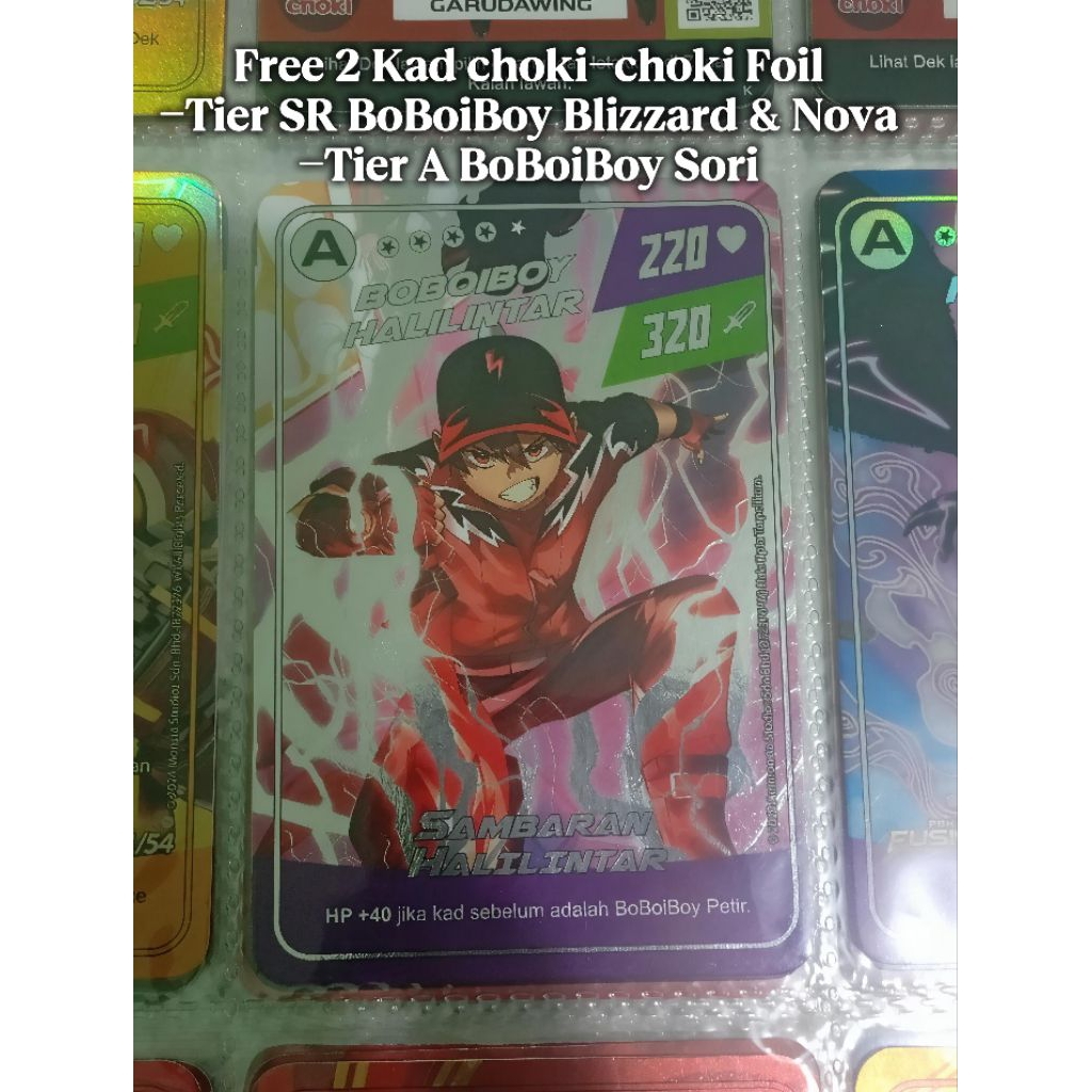 [1 KARTU & BACA DESKRIPSI)BGC Pek Vortex BoBoiBoy Halilintar, Free 2 Kad Choki-choki Foil