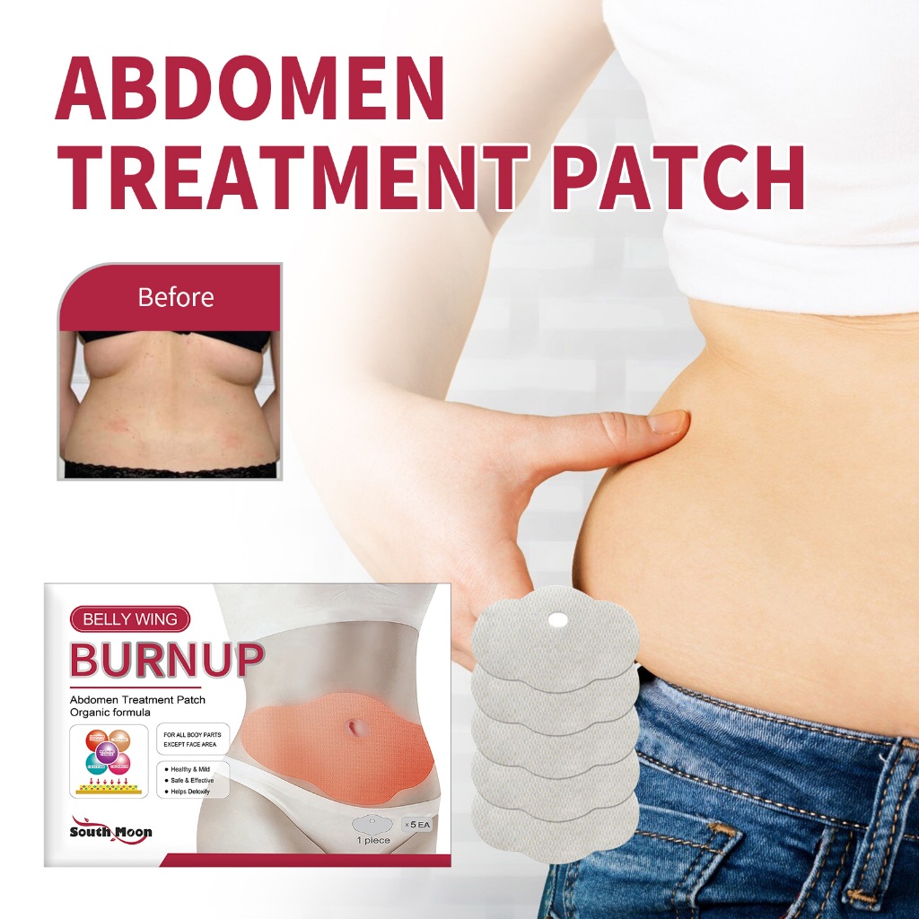 South Moon Patch Perut Slimming 5pcs Patch Bakar Lemak Alami Berisi Jahe Mint Poria, Sticker Pusat A