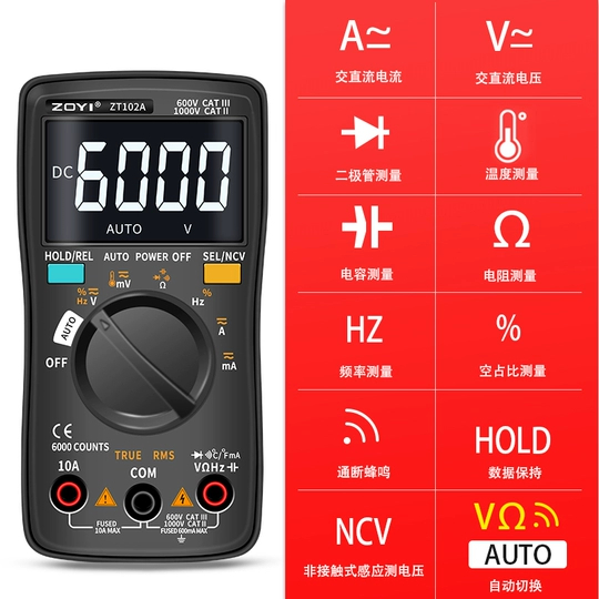 AVOMETER MULTITESTER DIGITAL ZOYI ZT102A ORIGINAL PLUS BATERAI
