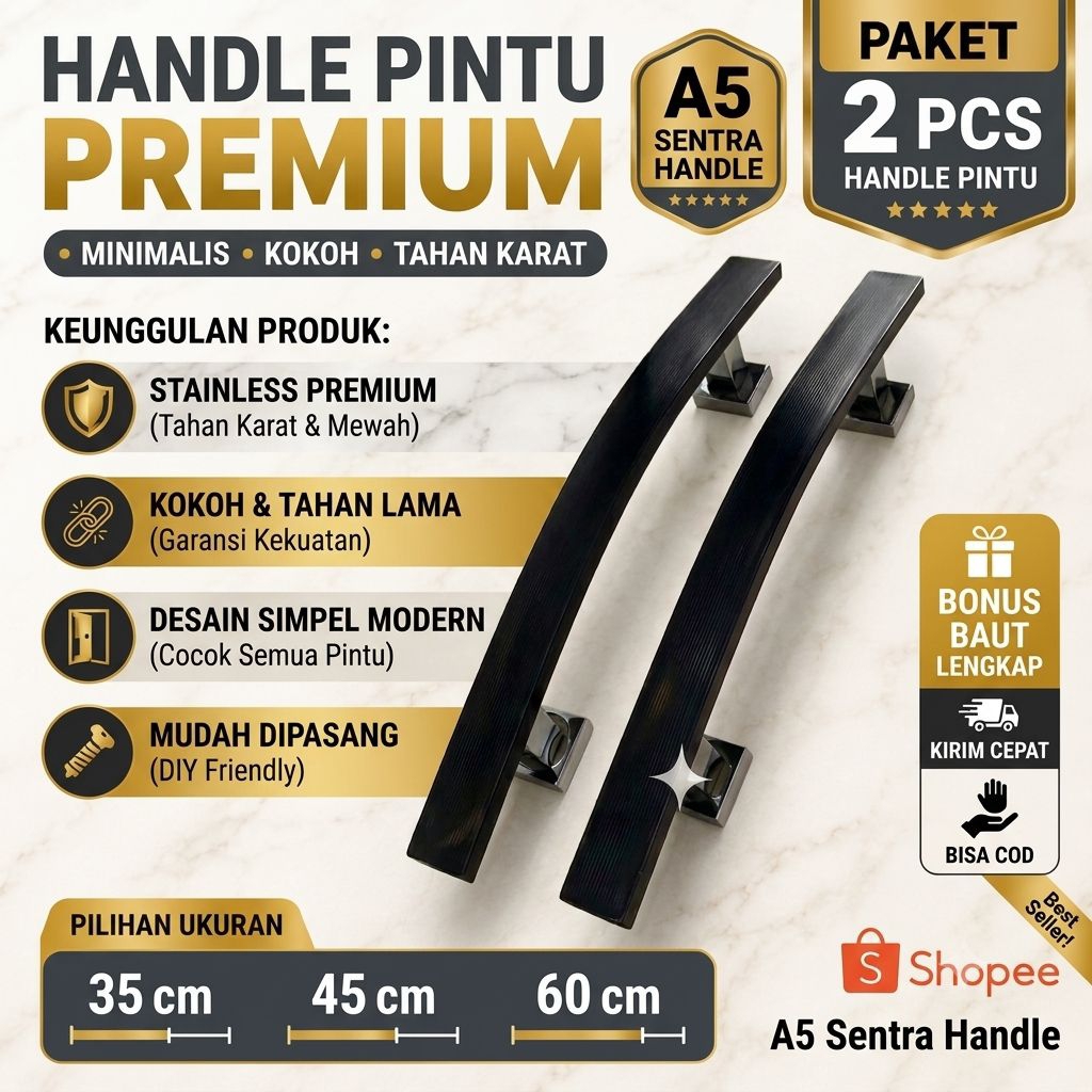 Handle Pintu Lengkung Minimalis