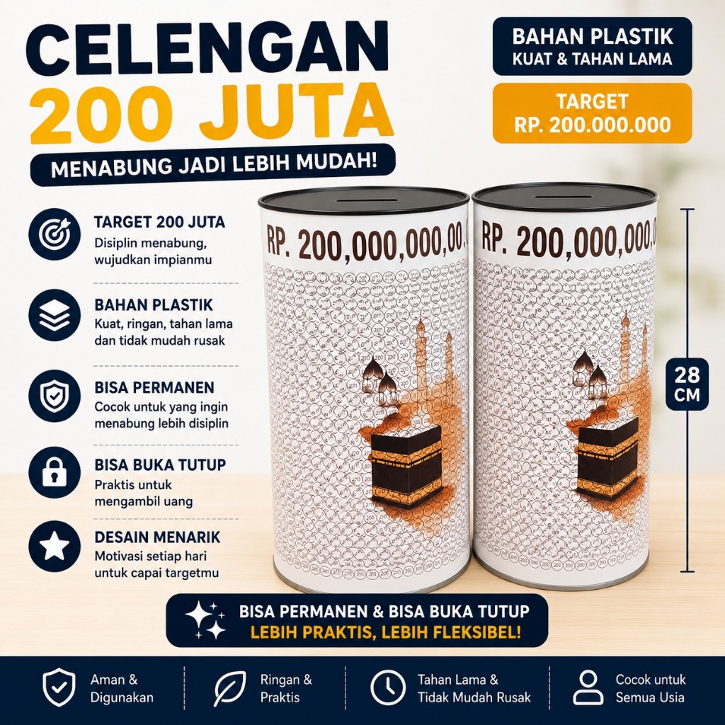 celengan target 200 juta- celengan target buka tutup- celengan target super jumbbo
