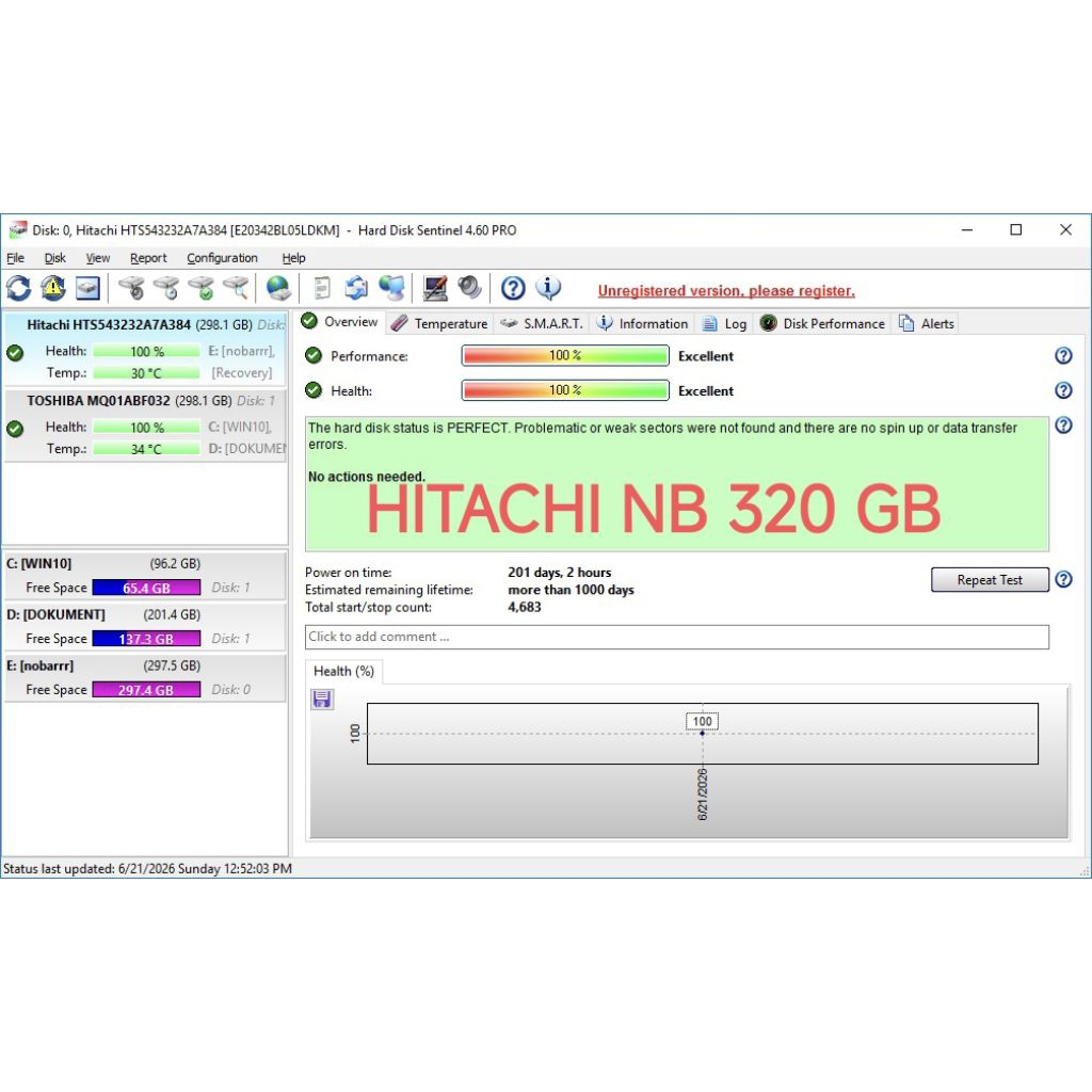 HDD NB HITACHI