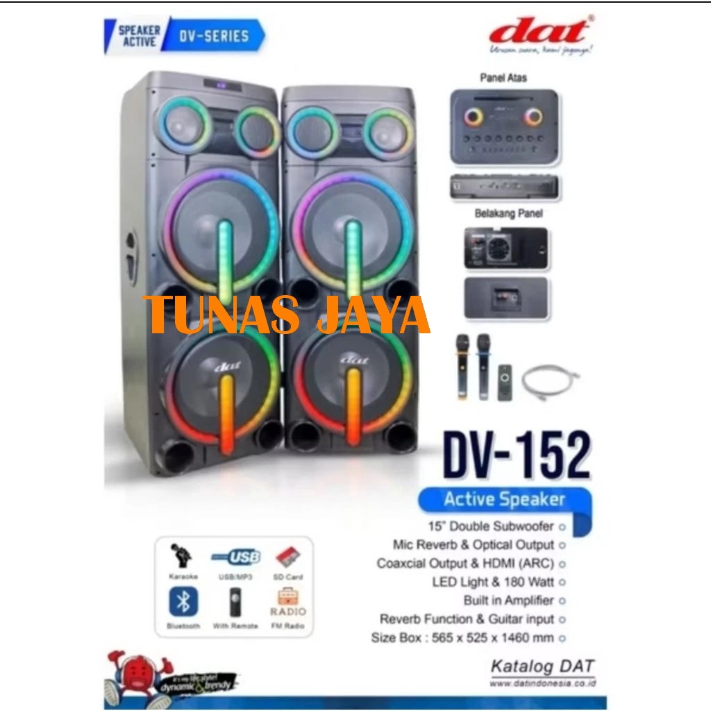 Speaker aktif pasif dat 15 inch dv152 karaoke bluetooth dv 152 aktiv pasiv