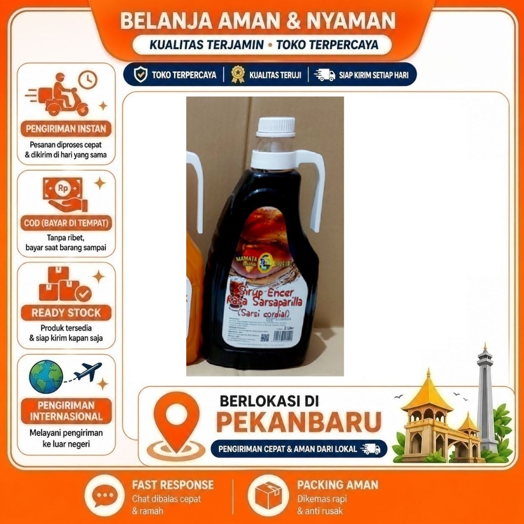[SDW] pekanbaru/2 Liter Mamata Brand Sarsi Coridal Syrup Sirup Encer Rasa Sarsaparilla Minuman Halal