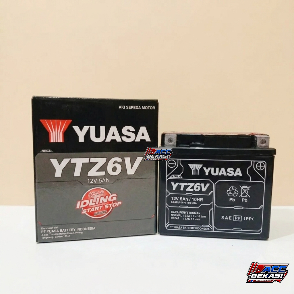 AKI YUASA YTZ6V 12V 5Ah | PRODUKSI 2026 | AKI KERING ORIGINAL YUASA VARIO PCX BEAT GENIO