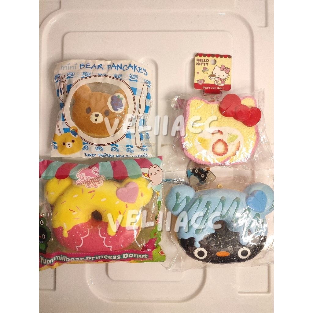 wts squishy licensed preloved BNIP rare hello kitty donut hk donut tosca pm punimaru pancake blueber