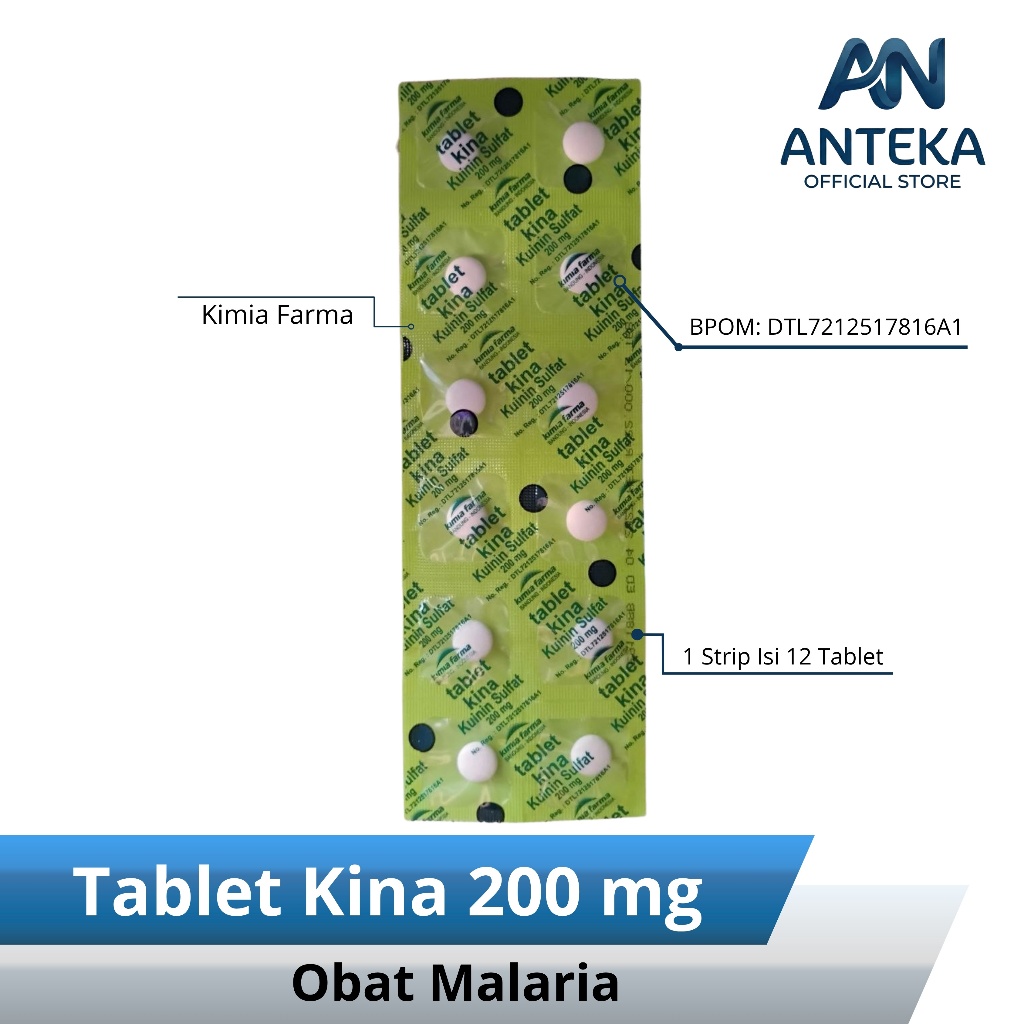 Tablet Kina 12 Tablet Per Strip - Pil Kina - Kina - Malaria - Obat Malaria