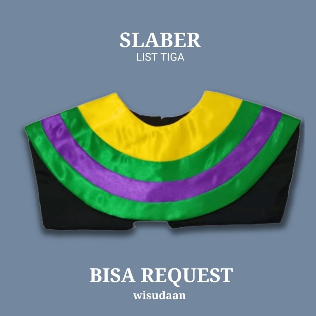 Slaber Wisuda List Tiga perlengkapan wisuda aksesoris wisuda kerah slaber